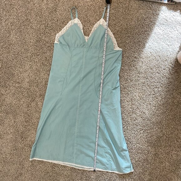 Vintage Handmade Blue Slip With White Lace - Picture 10 of 12
